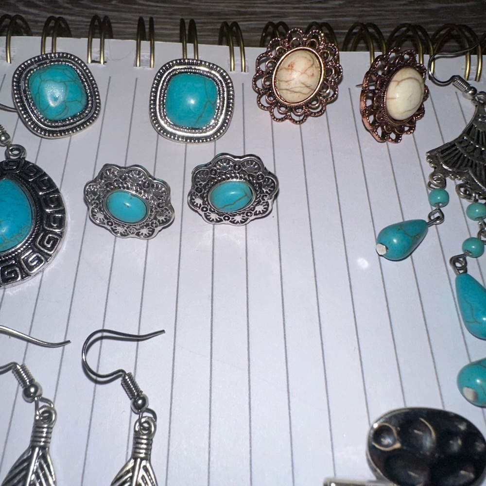 Turquoise earrings set - Picture 3 of 5